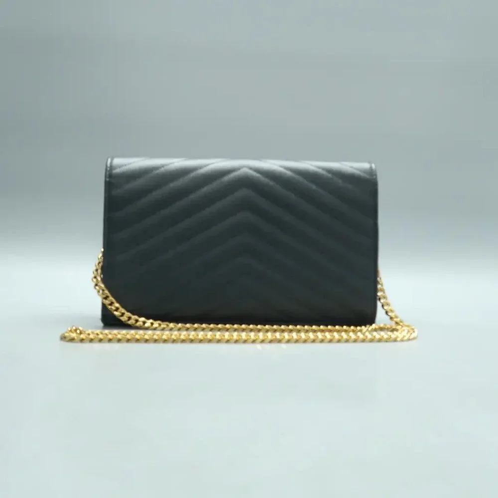 SAINT LAURENT Envelope Grey Leather Shoulder Bag 1108-011625 - Picture 2 of 12